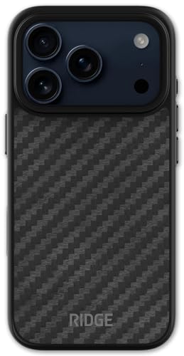 Ridge Case Compatible with iPhone 17 PRO - Compatible with MAGSAFE & Wireless Charging, Aluminum Control Buttons, Dual-Layer Construction, TPU Bumper with Drop Protection (Carbon) - color: Carbon, size: iPhone 17 Pro