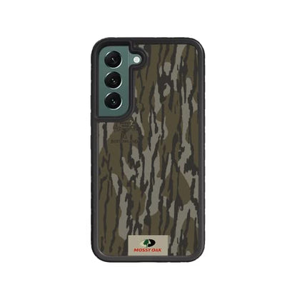 Mossy Oak | Bottomland Camo | Dual-Layer Case in Onyx Black Designed for Galaxy S22 Shock & Drop Proof - Durable | As Seen on Shark Tank