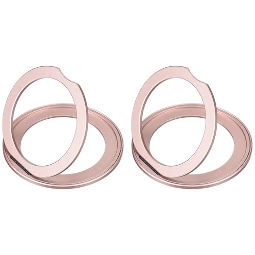 PATIKIL Phone Ring Holder, Metal 360 Rotation Magnetic Phone Grip Holder Stand with Adhesive Backing Smartphone Finger Grip Kickstand for Tablet Case Car Mount Accessory, Pink - color: Pink