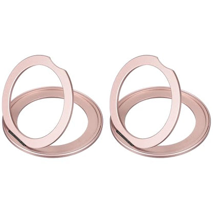 PATIKIL Phone Ring Holder, Metal 360 Rotation Magnetic Phone Grip Holder Stand with Adhesive Backing Smartphone Finger Grip Kickstand for Tablet Case Car Mount Accessory, Pink - color: Pink