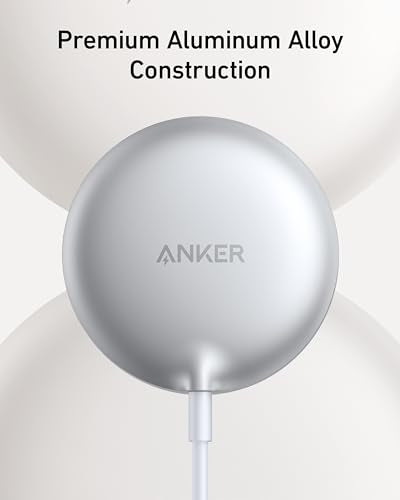 Anker MagSafe Charger Pad Compatible, MagGo iPhone 16 Wireless Charging Pad, Qi2 Certified 15W Wireless Charger for iPhone 16/16 Plus/16 Pro/16 Pro Max/15/14/13/12 Series (White, No Adapter)