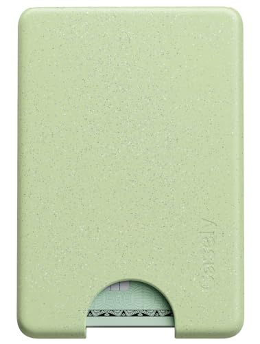 Casely MagWallet | Kiwi Kiss | Matcha Green Shimmer | Slim Wallet Card Holder | Compatible with MagSafe | Soft-Touch Hard Silicone | Holds Up to 3 Cards - color: Kiwi Kiss | Matcha Green Shimmer
