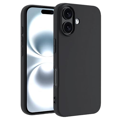 TENOC Phone Case Compatible with iPhone 16, Black Case Anti-Fingerprint Protective Bumper Matte Cover for 6.1 Inch - color: Black, size: iPhone 16