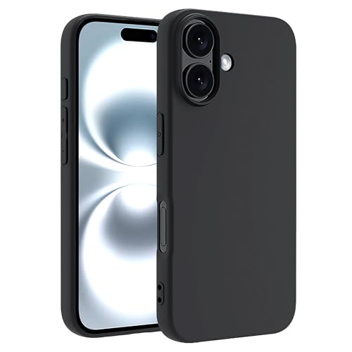 TENOC Phone Case Compatible with iPhone 16 Plus, Black Case Anti-Fingerprint Protective Bumper Matte Cover for 6.7 Inch - color: Black, size: iPhone 16 Plus