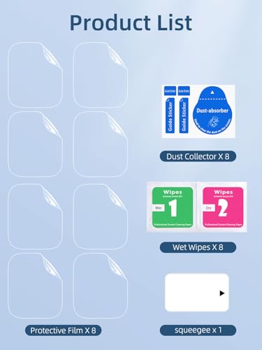 [8 Pack] Screen Protector for Apple Watch 40mm SE Series 6/5/4 Anti-Scratch,iWatch Self-Healing Soft TPU,Bubble-Free,HD Clear Soft Watch Film,Touch Sensitive,Ultra-thin for iWatch Accessories - size: 40mm SE/Series 6/5/4