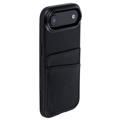 Dockem Genuine Leather Card Case for iPhone 17 Air with Camera Control Button and Stitched-on Wallet with 2 Holder Slots (Black, M2GL) - color: Black, size: 17 Air