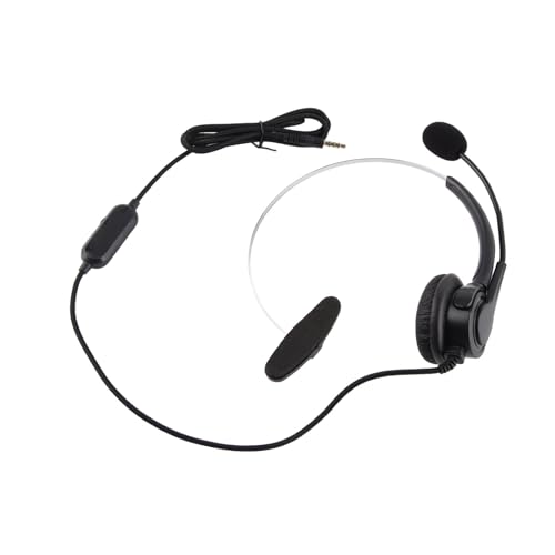 Wired Trucker Headsets, Mono Headset with Noise C Phone, 3.5mm Call Center Headset for Customer Service, Volume Control for Cellphone Laptop, Headband