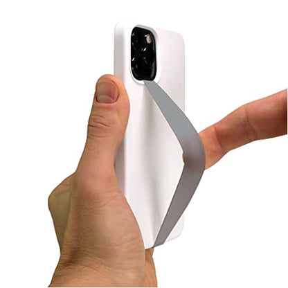 Silicone Elastic Phone Grip Strap, Slim Phone Holder and Grip for Hand, Discreet and Light - color: Silicone: Grey