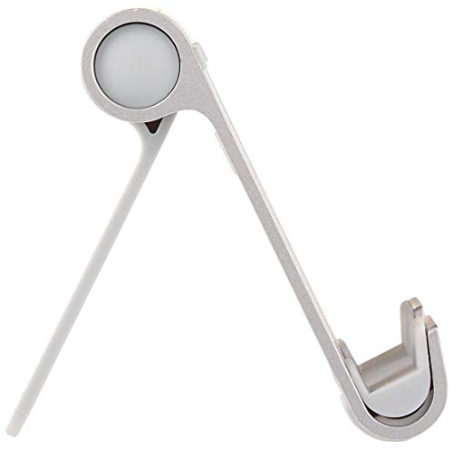 Amazon Basics Multi-Angle Portable Foldable Stand for Tablets, E-Readers and Phones, Non-Slip Desktop Holder for iPads, iPhones, Kindles, Hands-Free Viewing - Silver - color: Silver