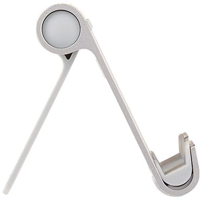 Amazon Basics Multi-Angle Portable Foldable Stand for Tablets, E-Readers and Phones, Non-Slip Desktop Holder for iPads, iPhones, Kindles, Hands-Free Viewing - Silver - color: Silver