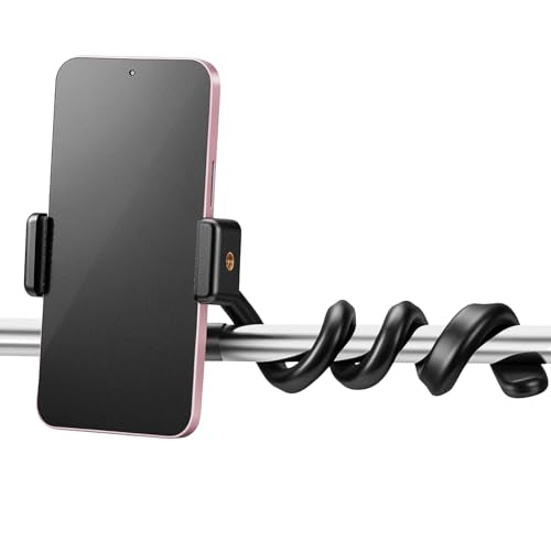 Portable Stroller Phone Holder Flexible Cell Phone Holder Adjustable Universal Stroller phone Mount Soft Silicone Bike Strollers Attachment for Most Cellphone Hand Operation Buggy Handlebar Pushchair