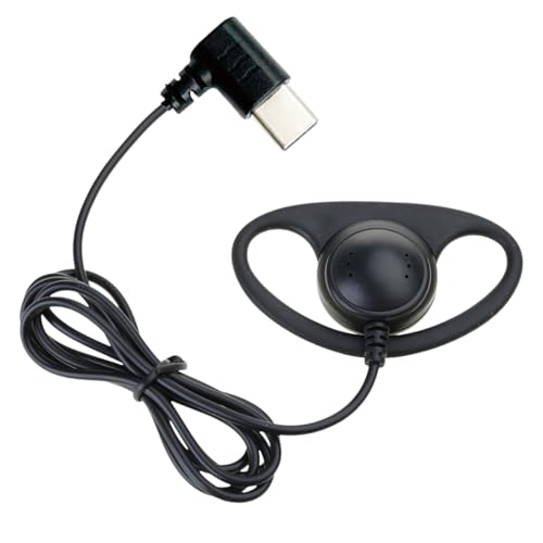 USB-C & 3.5mm Mono Earphone, Single-Side Ear Hook Wired Headset for Mobile Phones, Laptops and Notebooks (3.5 Straight Head)