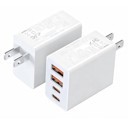 2Pack USB C Charger Block, 40W Fast USB C Wall Charger 4-Port - size: 2 Pieces