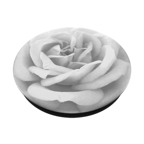 White Rose Flower, Vibrant Floral Design PopSockets PopGrip: Swappable Grip for Phones & Tablets PopSockets Adhesive PopGrip - style: Adhesive PopGrip