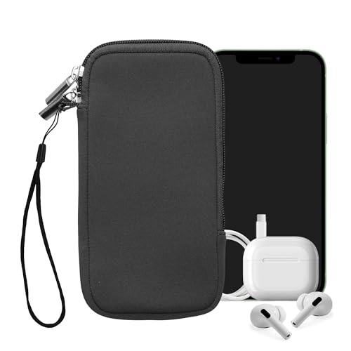 kwmobile Universal Phone Pouch Size XXL - 7" - Neoprene Smartphone Pouch with Zip - Water-Repellent Mobile Phone Case - Sleeve in Grey - color: grey, size: XXL - 7"