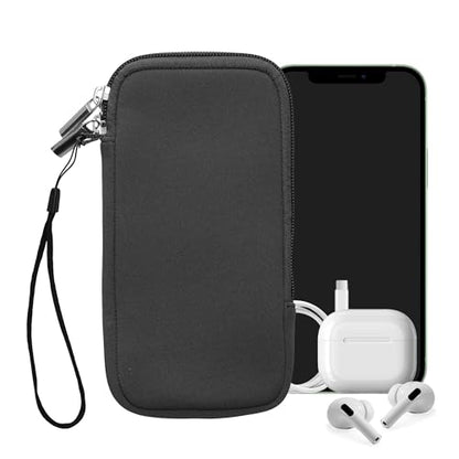 kwmobile Universal Phone Pouch Size XXL - 7" - Neoprene Smartphone Pouch with Zip - Water-Repellent Mobile Phone Case - Sleeve in Grey - color: grey, size: XXL - 7"