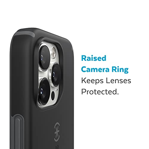 Speck for 6.7 inch iPhone 14 Pro Max Case - Slim Phone Case with Drop Protection, Scratch Resistant with Soft Touch - Dual Layer Case, Black/Slate Grey Candyshell Pro - color: Black/Slate Grey