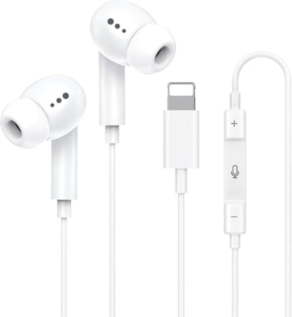 [Apple MFi Certified] Wired Headphones for iPhone 14 13 12,Earbuds with Lightning Connector Built-in Mic & Volume Control HiFi Stereo Nosie Reduction Earphones Compatible with iPhone 13/11/XR/XS/X/8/7 - size: L