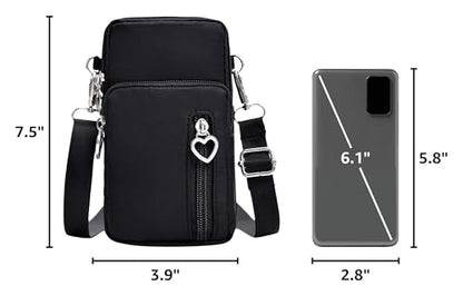 BIAOTIE Lightweight Small Crossbody bags Cell Phone Purses Travel Pouch Shoulder Bag for Women - color: Black