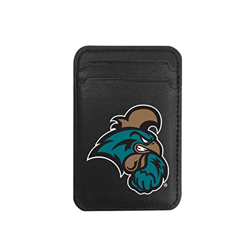OTM Essentials Coastal Carolina University Magsafe Faux Leather Phone Wallet Sleeves, Sleek Magnetic Phone Wallet Case, Lightweight Compatible with Magsafe Accessories for iPhone 12 or Up, Classic - color: Coastal Carolina University, style: MagSafe Compa