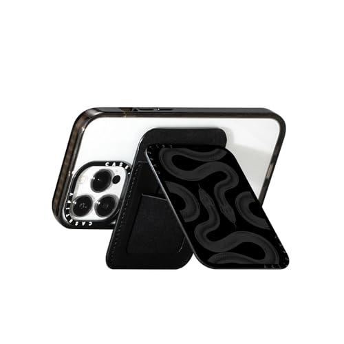 CASETiFY Snappy Card Holder Stand Compatible with Magsafe - Black Kingsnake - color: Black Kingsnake