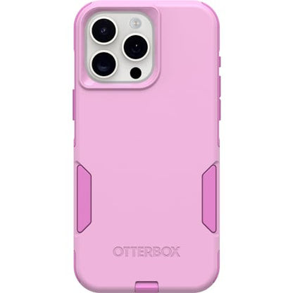 OtterBox iPhone 15 Pro MAX (Only) Commuter Series Case - Run Wildflower (Pink), Slim & Tough, Pocket-Friendly, with Port Protection - color: Pink