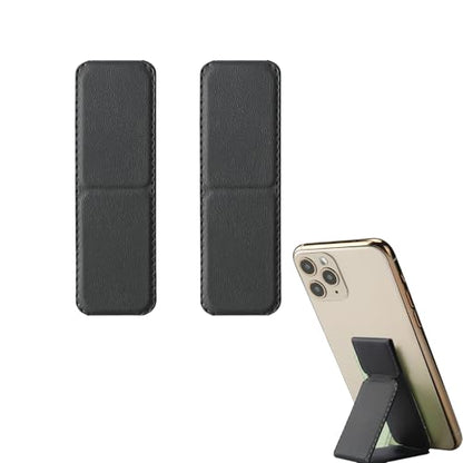 Rookii Cell Phone Finger Grip Strap Holder for Hand,Telescopic Phone Loops for Back of Phone Silicone Kickstand Cell Phone Strap Grip Holder for Most Mobile Phones (Black) - color: black