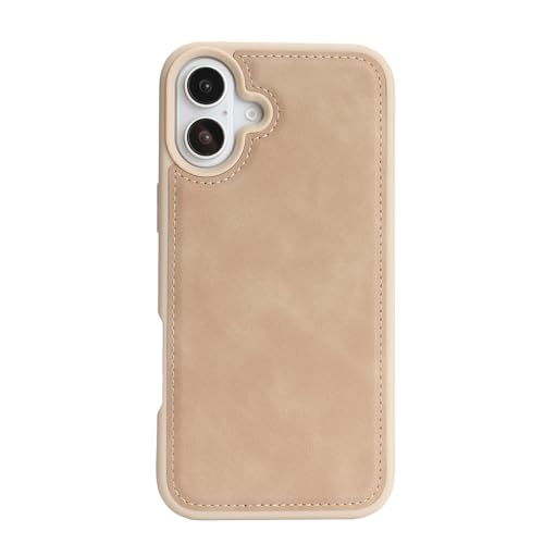 Ｈａｖａｙａ Soft-Touch Wallet Case for iPhone 16 - Matte Beige | Soft touch matte finish, detachable 2-in-1 magnetic wallet with 5 card slots & kickstand, 1400 Gauss MagSafe 15W fast char - color: Matte Beige