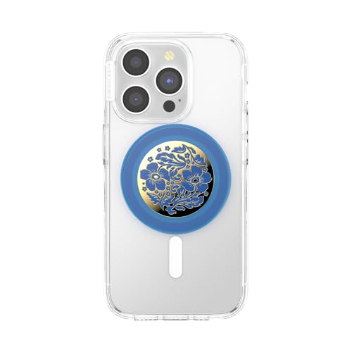 PopSockets Phone Grip for MagSafe, Magnetic Holder- Lace Blue Vermeer - color: Lace Vermeer, style: MagSafe