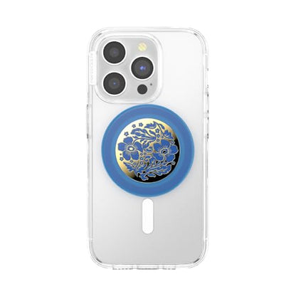 PopSockets Phone Grip for MagSafe, Magnetic Holder- Lace Blue Vermeer - color: Lace Vermeer, style: MagSafe