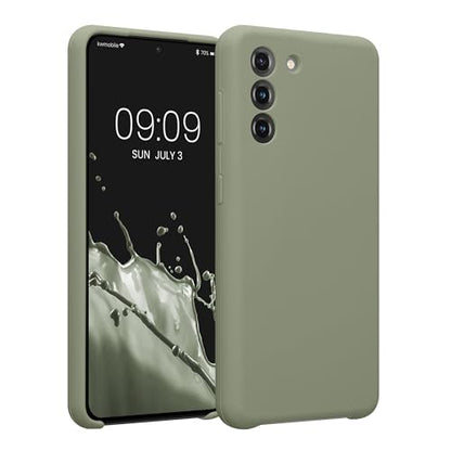 kwmobile Case Compatible with Samsung Galaxy S21 Case - Slim TPU Silicone Phone Cover - Soft Touch Finish - Gray Green - color: gray green, size: Galaxy S21