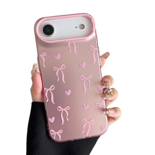 ZTOFERA for iPhone Air Case,Cute Pink Ribbon Bow Tie Aesthetic Phone Case,Trendy Slim Hard IMD Shockproof Protective Bumper Phone Cover for Women Girls,Heart - color: Heart, size: iPhone Air 6.5"