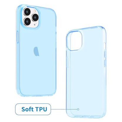 JJGoo Compatible with iPhone 15 Pro Case Clear, Soft Clear Fiexible TPU Phone Cases, Shockproof Transparent Bumper Cover Slim Thin Phone Case, Translucent Blue - color: Blue