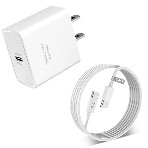 45W GaN USB C Fast Charger with 6.6FT C to C Cable for Google Pixel 11 - color: White, size: 6.6FT/2M