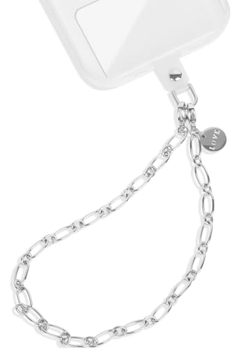 Phone Charm Detachable Metal Cellphone Wrist Strap for Women Girls, Cell Phone Lanyard - color: Aa-silver