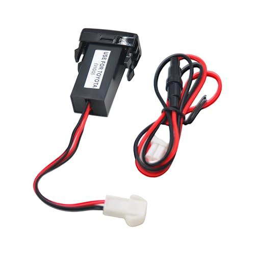 USB Car Charger Socket with 3.5mm Audio Port, 2.1A Power Outlet Adapter Compatible with Toyota VIGO Hilux Tacoma 4Runner FJ Cruiser, Replacement Switch Panel 12V-24V
