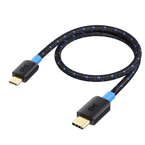Cable Matters Braided USB C to Micro USB Cable, 1ft, Black - size: 1 Foot