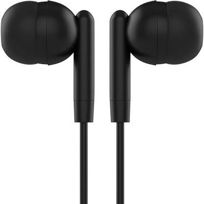 Maeline Bulk Earbuds with 3.5 mm Headphone Plug - 10 Pack Wholesale Bundle - Jet Black - color: Jet Black, size: 10 Pack