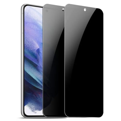 2 Pack Privacy Screen Protector for Samsung Galaxy S21 [27° Anti-Spy] Ultra Thin 9H Dual-Glass Coated PET Film [Fast Fingerprint Unlock] [Unbreakable] Scratch Resistant, Easy Install with Alignment Jig - size: Galaxy S21