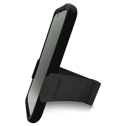 Gator Grip Phone Stand - Cell Phone Holder Stand for Desk Nightstand Kitchen - Compatible with iPhone, Android and Most Smartphones up to 6.8" on Width of Phone (Black) - color: Black