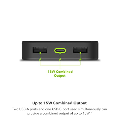 mophie Powerstation 2023 with PD Power Bank - 10,000 mAh Large Internal Battery, (2) USB-A Port and (1) 20W USB-C PD Fast Charging Input/Output Port, Travel-Friendly - size: 10,000 mAh, style: Gen 2