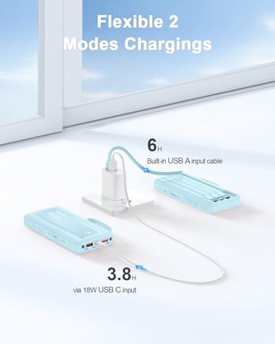 Portable Charger 10000mAh 22.5W Power Bank - color: Sky Blue, size: 10000Mah