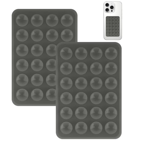 Yojaro 2 Pack Silicone Suction Phone Case Mount, Silicon Adhesive Smartphones Stand Sticky, Non Slip Suction Cup, Hands-Free Phone Accessories Holder for Selfies and Videos Dark Grey - color: Dark Grey