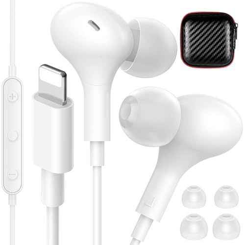 iMangoo for Apple MFi-Certified Soft Headphones for Lightning Wired Earbuds - color: White
