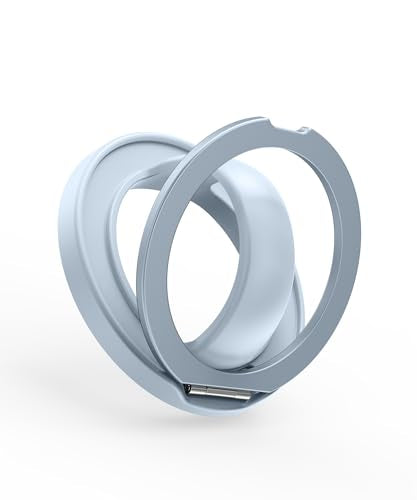 Magnetic Phone Grip, 360° Rotation & 180° Flip Universal Phone Ring Stand, Silicone Phone Ring Holder for Back of Phone for iPhone 17/16/15/14/13/12 Pro Max/Plus, Blue - color: Blue