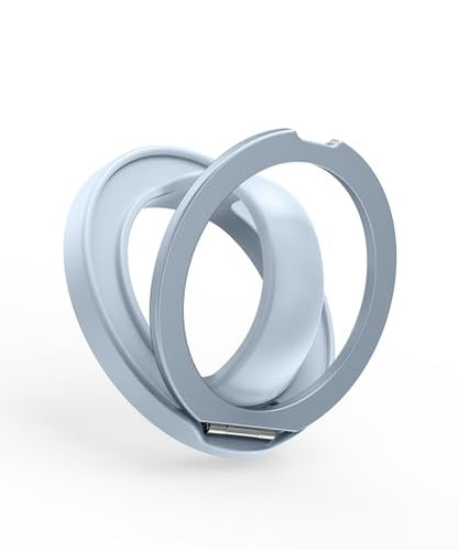 Magnetic Phone Grip, 360° Rotation & 180° Flip Universal Phone Ring Stand, Silicone Phone Ring Holder for Back of Phone for iPhone 17/16/15/14/13/12 Pro Max/Plus, Blue - color: Blue