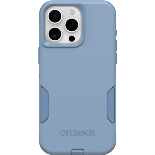 OtterBox iPhone 15 Pro MAX (Only) Commuter Series Case - Crisp Denim (Blue), Slim & Tough, Pocket-Friendly, with Port Protection - color: Blue
