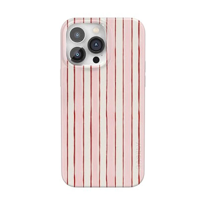 Casely iPhone 14 Pro Case | Pretty in Pastel | Blush Stripes | Compatible with MagSafe | Classic Ultra Slim Design - color: Pretty in Pastel | Blush Stripes, size: iPhone 14 Pro