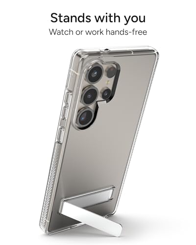 ZAGG Crystal Palace Samsung Galaxy S25 Ultra Case with Kickstand - Crystal Clear, 13ft Drop Protection, Anti-Yellowing, Graphene Reinforced, Wireless Charging Compatible, Anti-Scratch - size: Samsung Galaxy S25 Ultra, style: Without Snap