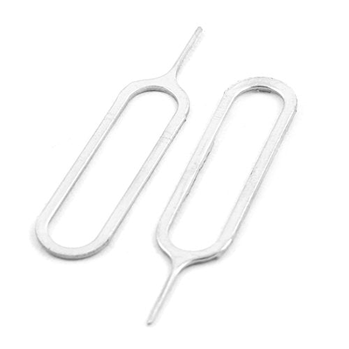 Ruilogod Metal Cell Phone SIM Card Tray Remover Key Tool Eject pin 10pcs Silver Tone